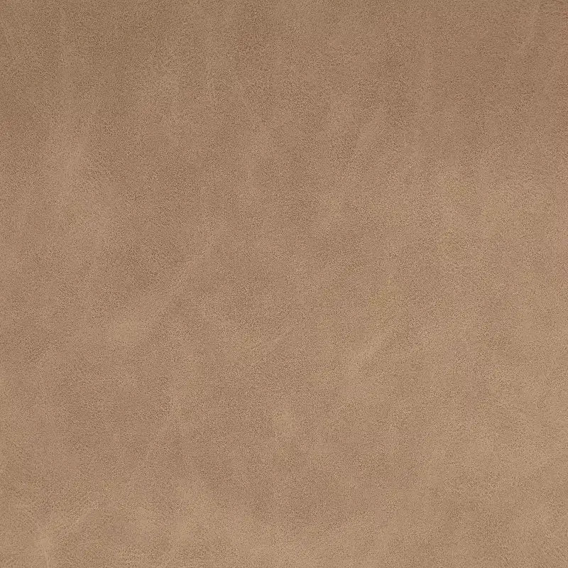Sillón decorativo de piel vegana marrón claro con reposabrazos enrollados