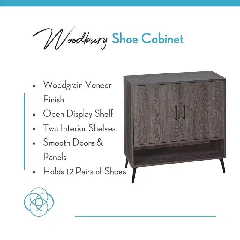 Zapatero organizador para 12 pares, mueble de almacenamiento para entrada con estantes interiores abiertos y ajustables, acabado de madera envejecida