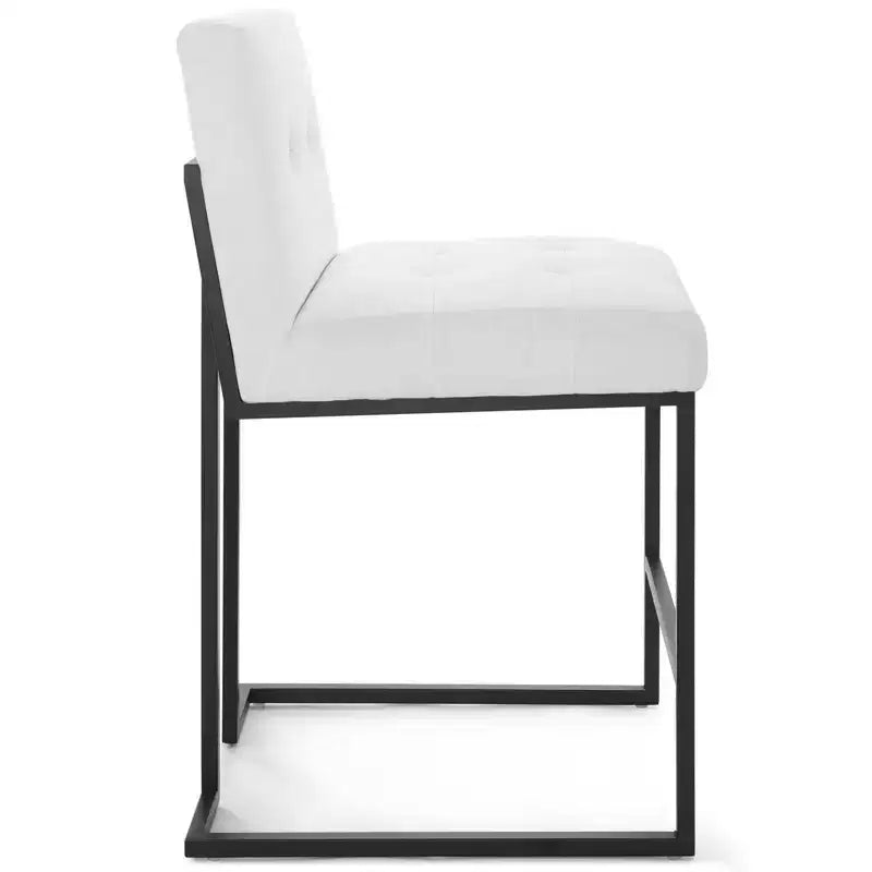Taburete de bar de altura de mostrador de tela tapizado de acero inoxidable, negro
