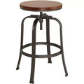 Elm Lane Radin Hammered Bronze Swivel Bar Stool Brown 29 High Industrial Adjustable Brown Seat with Footrest for Kitchen Counter Height Island Home