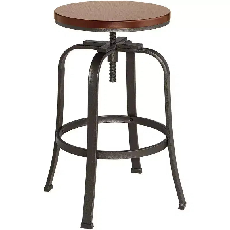 Elm Lane Radin Hammered Bronze Swivel Bar Stool Brown 29 High Industrial Adjustable Brown Seat with Footrest for Kitchen Counter Height Island Home