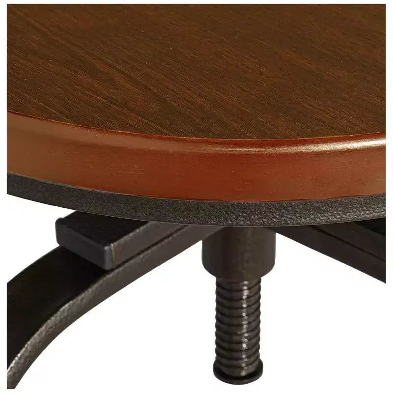 Taburete de bar giratorio de bronce martillado, marrón de 74 cm de alto, asiento industrial ajustable con reposapiés para isla de cocina a altura de encimera