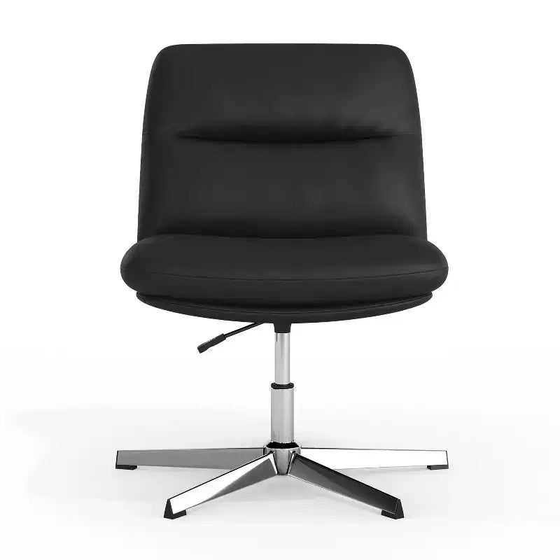 Silla de oficina giratoria sin brazos, de respaldo medio-ancho, fija, con respaldo/asiento tapizado y acolchado, altura ajustable y estructura resistente