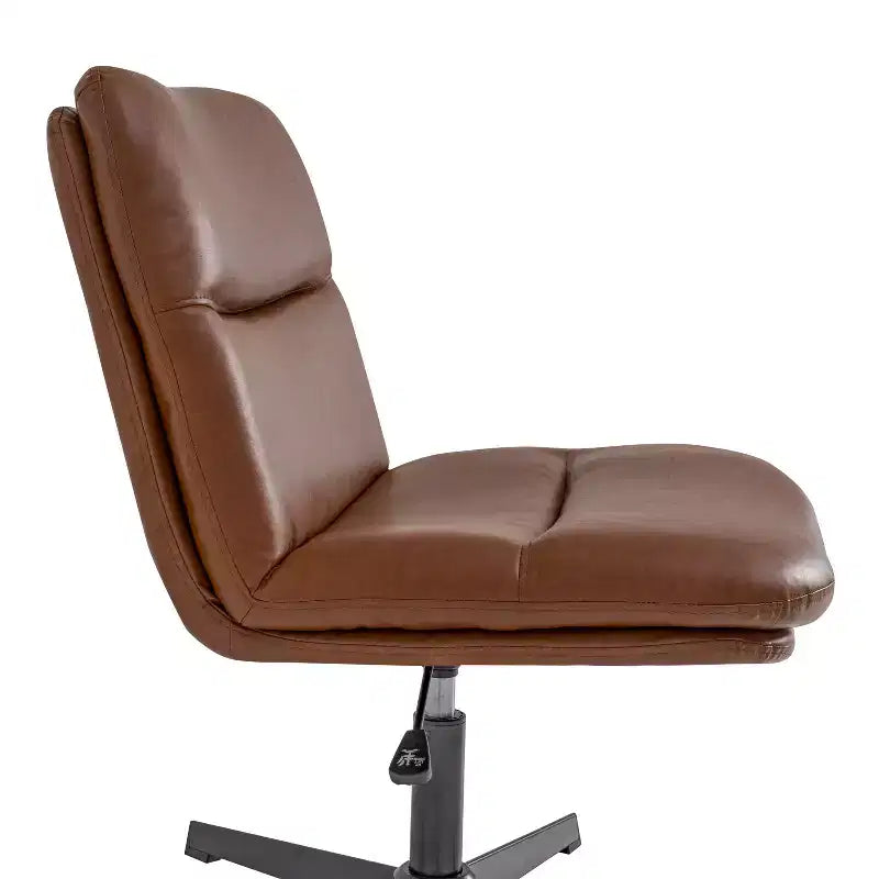 Silla de oficina giratoria sin brazos, de respaldo medio-ancho, fija, con respaldo/asiento tapizado y acolchado, altura ajustable y estructura resistente