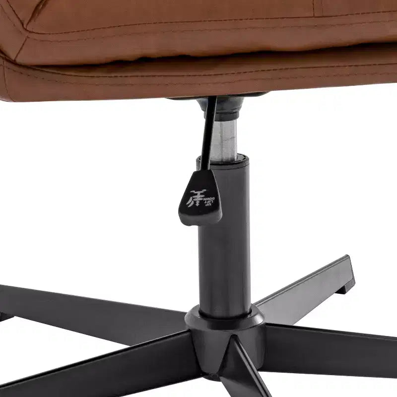 Silla de oficina giratoria sin brazos, de respaldo medio-ancho, fija, con respaldo/asiento tapizado y acolchado, altura ajustable y estructura resistente