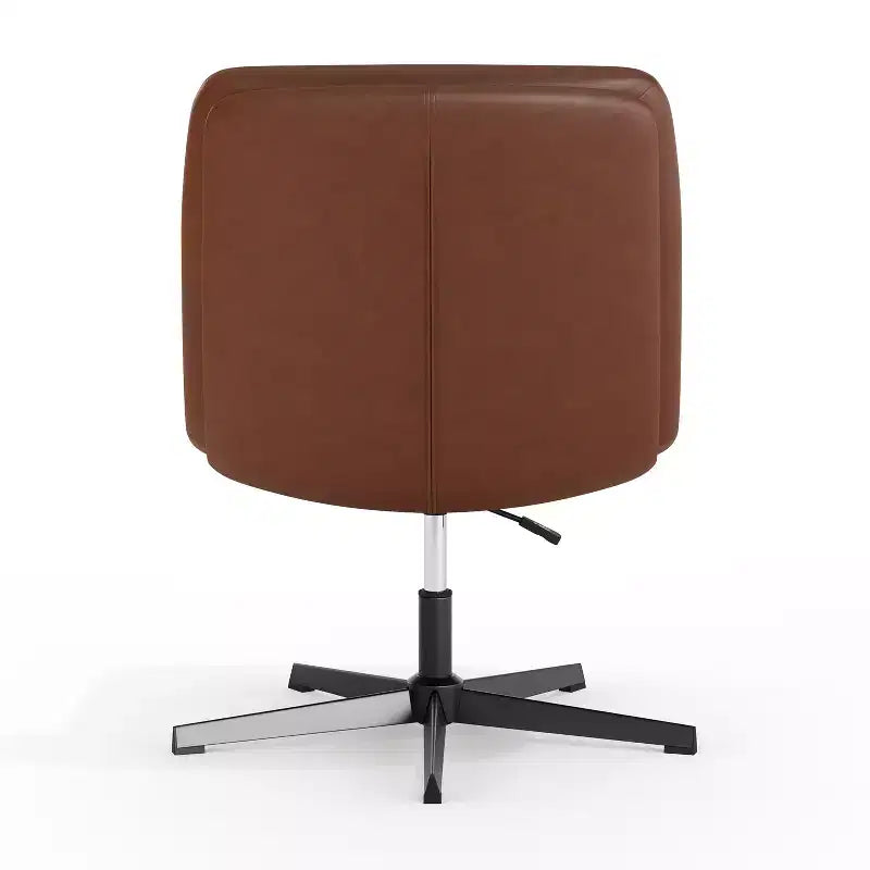 Silla de oficina giratoria sin brazos, de respaldo medio-ancho, fija, con respaldo/asiento tapizado y acolchado, altura ajustable y estructura resistente