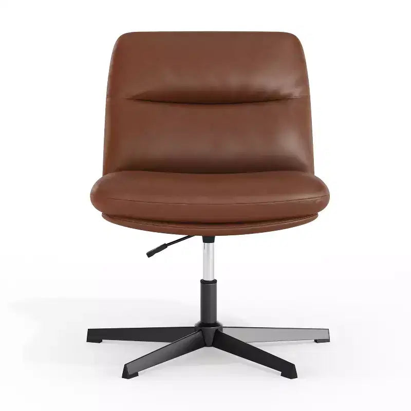 Silla de oficina giratoria sin brazos, de respaldo medio-ancho, fija, con respaldo/asiento tapizado y acolchado, altura ajustable y estructura resistente
