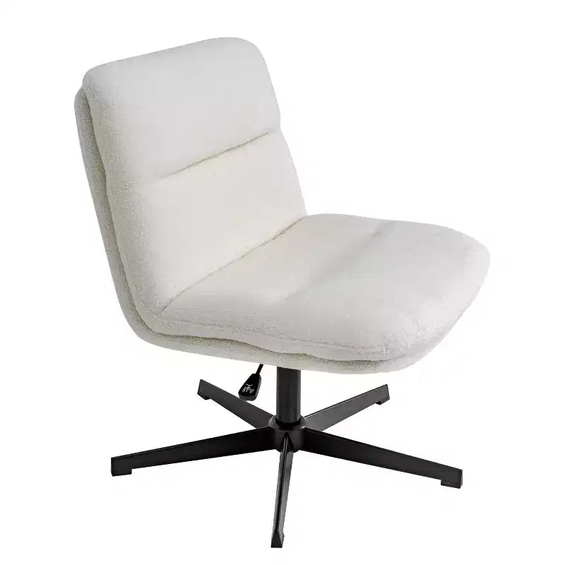 Silla de oficina giratoria sin brazos, de respaldo medio-ancho, fija, con respaldo/asiento tapizado y acolchado, altura ajustable y estructura resistente