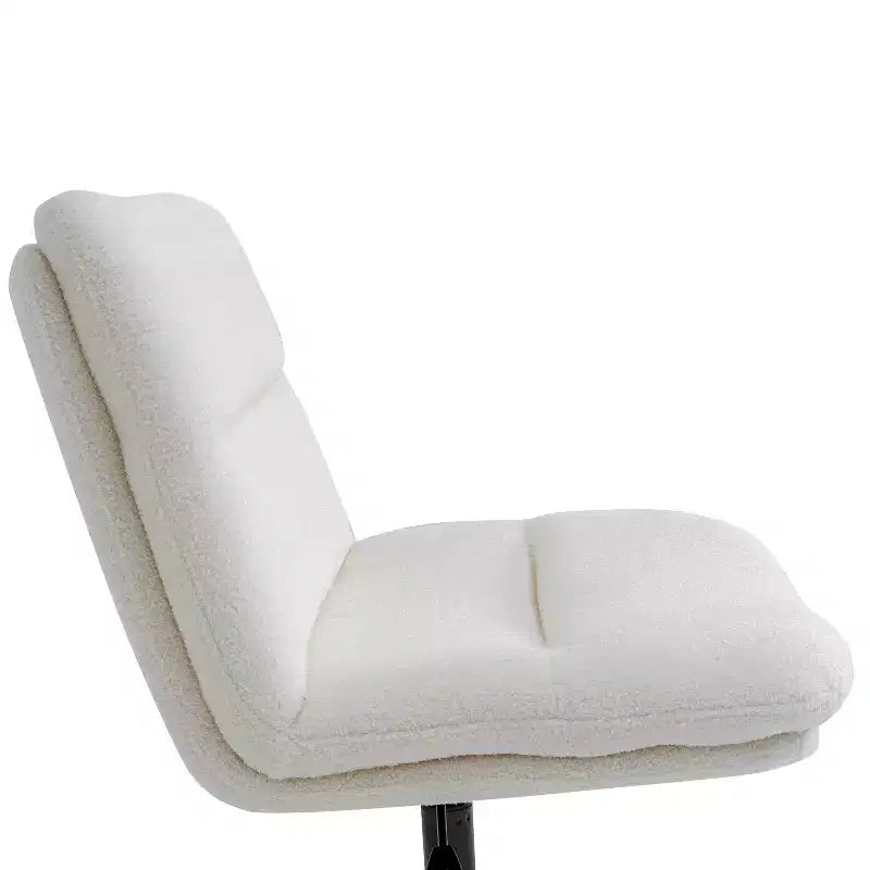 Silla de oficina giratoria sin brazos, de respaldo medio-ancho, fija, con respaldo/asiento tapizado y acolchado, altura ajustable y estructura resistente