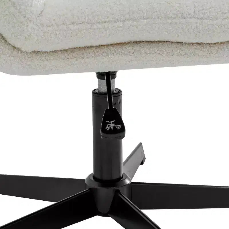 Silla de oficina giratoria sin brazos, de respaldo medio-ancho, fija, con respaldo/asiento tapizado y acolchado, altura ajustable y estructura resistente