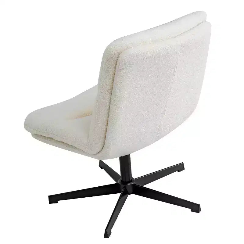 Silla de oficina giratoria sin brazos, de respaldo medio-ancho, fija, con respaldo/asiento tapizado y acolchado, altura ajustable y estructura resistente