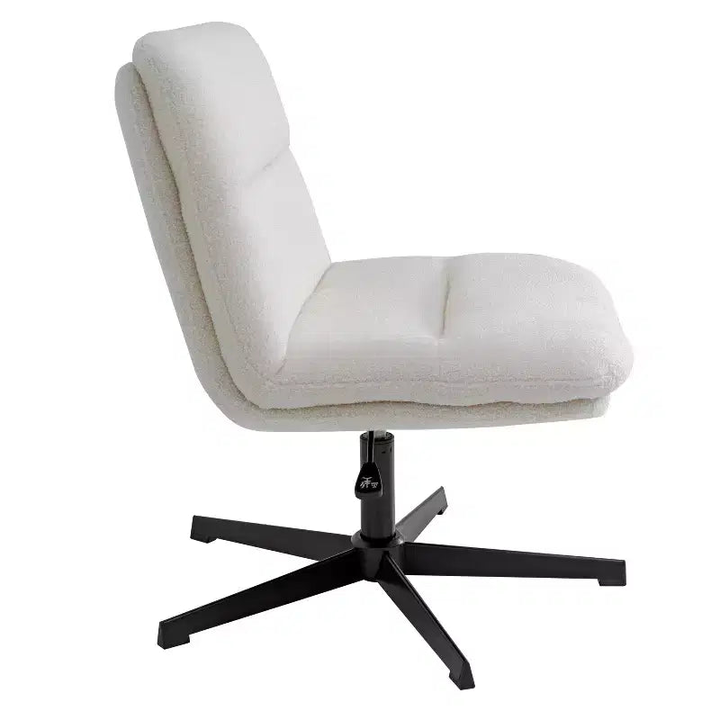 Silla de oficina giratoria sin brazos, de respaldo medio-ancho, fija, con respaldo/asiento tapizado y acolchado, altura ajustable y estructura resistente