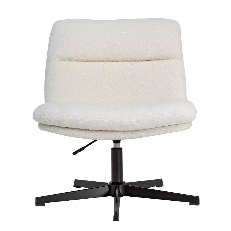 Silla de oficina giratoria sin brazos, de respaldo medio-ancho, fija, con respaldo/asiento tapizado y acolchado, altura ajustable y estructura resistente