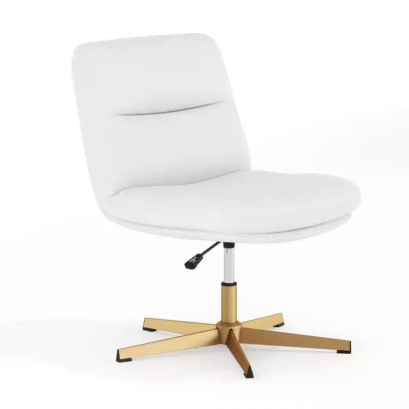 Silla de oficina giratoria sin brazos, de respaldo medio-ancho, fija, con respaldo/asiento tapizado y acolchado, altura ajustable y estructura resistente