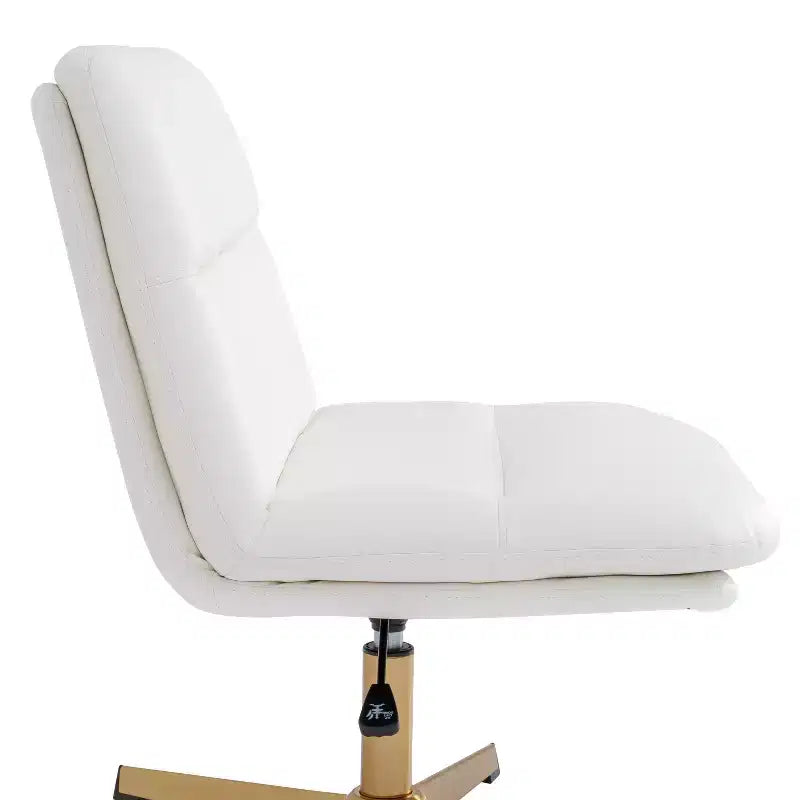 Silla de oficina giratoria sin brazos, de respaldo medio-ancho, fija, con respaldo/asiento tapizado y acolchado, altura ajustable y estructura resistente