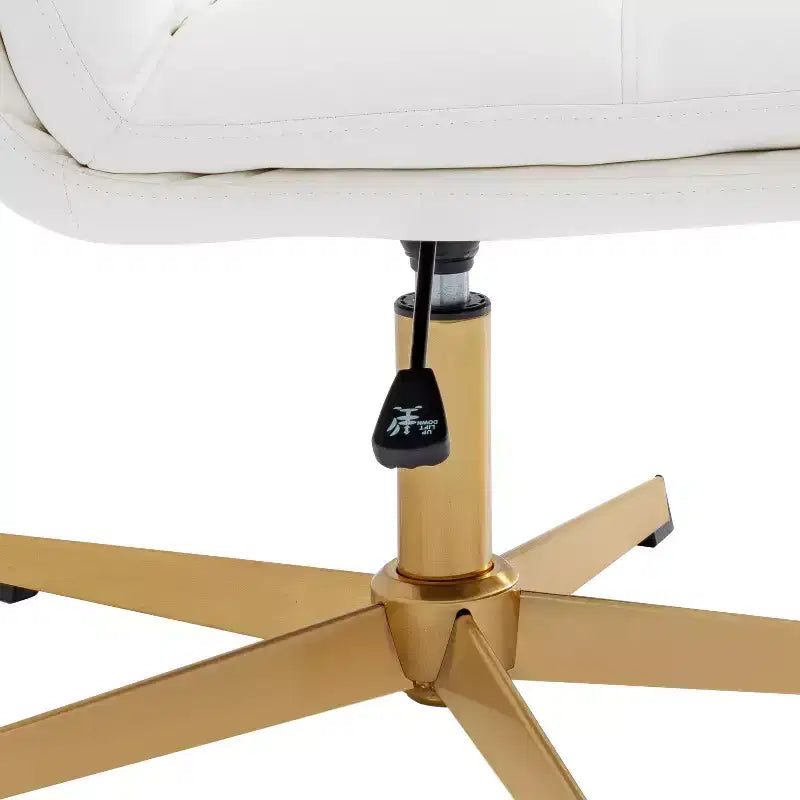 Silla de oficina giratoria sin brazos, de respaldo medio-ancho, fija, con respaldo/asiento tapizado y acolchado, altura ajustable y estructura resistente