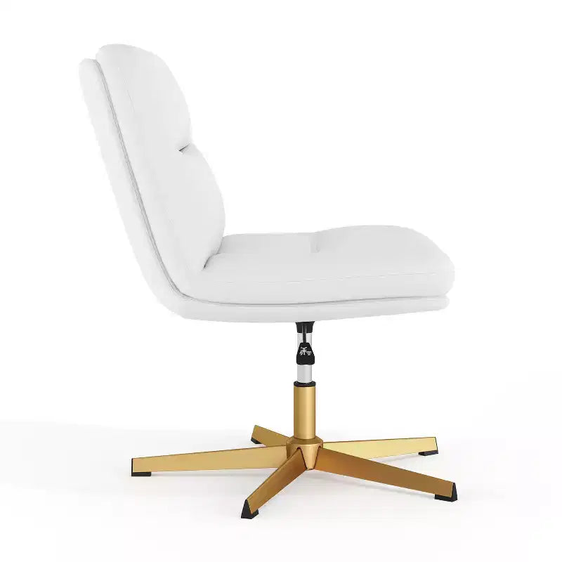 Silla de oficina giratoria sin brazos, de respaldo medio-ancho, fija, con respaldo/asiento tapizado y acolchado, altura ajustable y estructura resistente