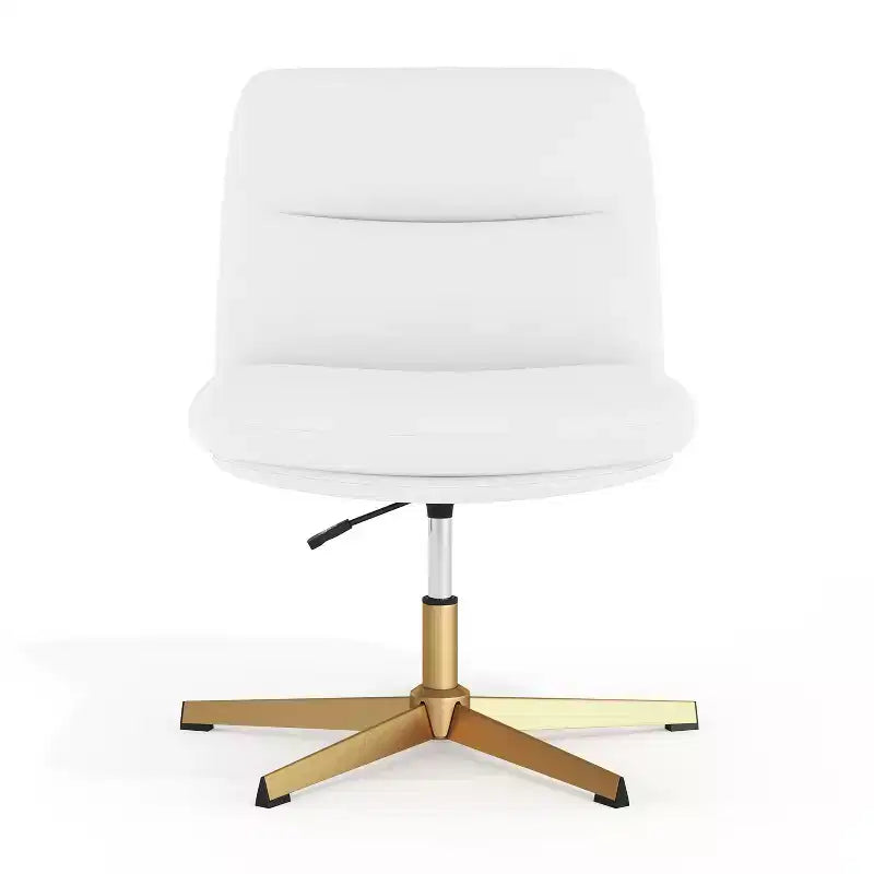 Silla de oficina giratoria sin brazos, de respaldo medio-ancho, fija, con respaldo/asiento tapizado y acolchado, altura ajustable y estructura resistente