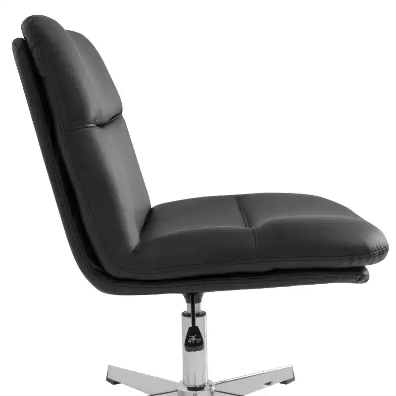 Silla de oficina giratoria sin brazos, de respaldo medio-ancho, fija, con respaldo/asiento tapizado y acolchado, altura ajustable y estructura resistente