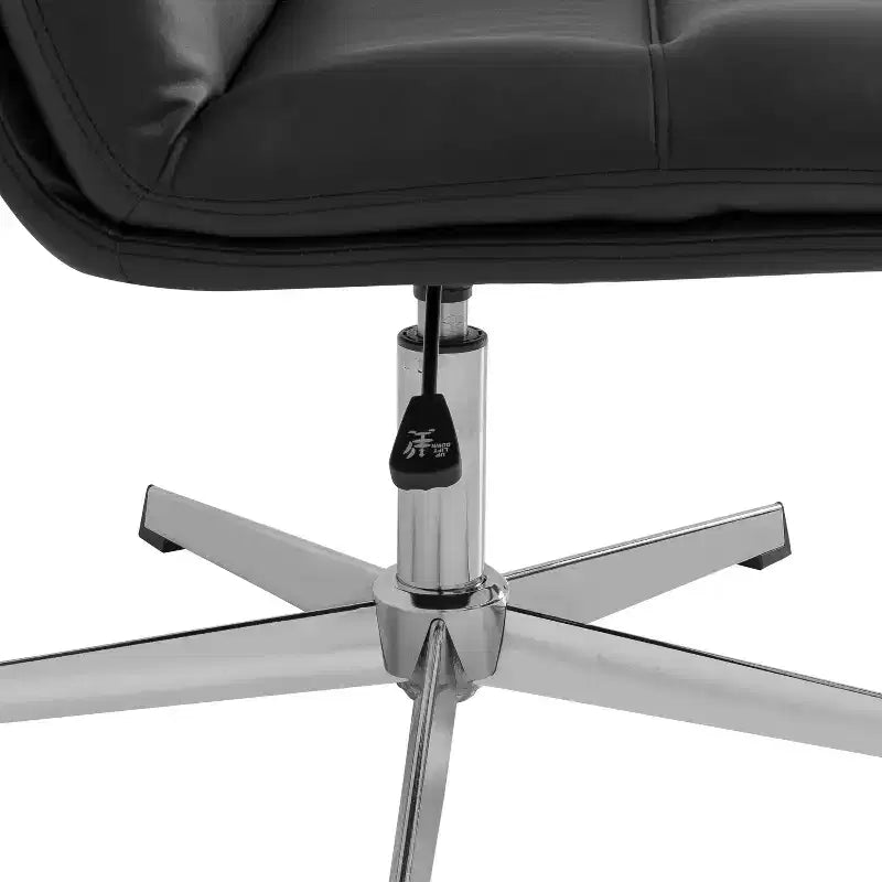 Silla de oficina giratoria sin brazos, de respaldo medio-ancho, fija, con respaldo/asiento tapizado y acolchado, altura ajustable y estructura resistente