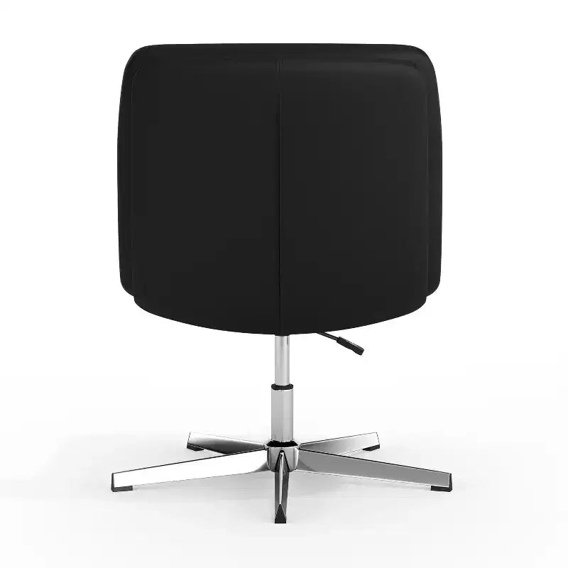 Silla de oficina giratoria sin brazos, de respaldo medio-ancho, fija, con respaldo/asiento tapizado y acolchado, altura ajustable y estructura resistente