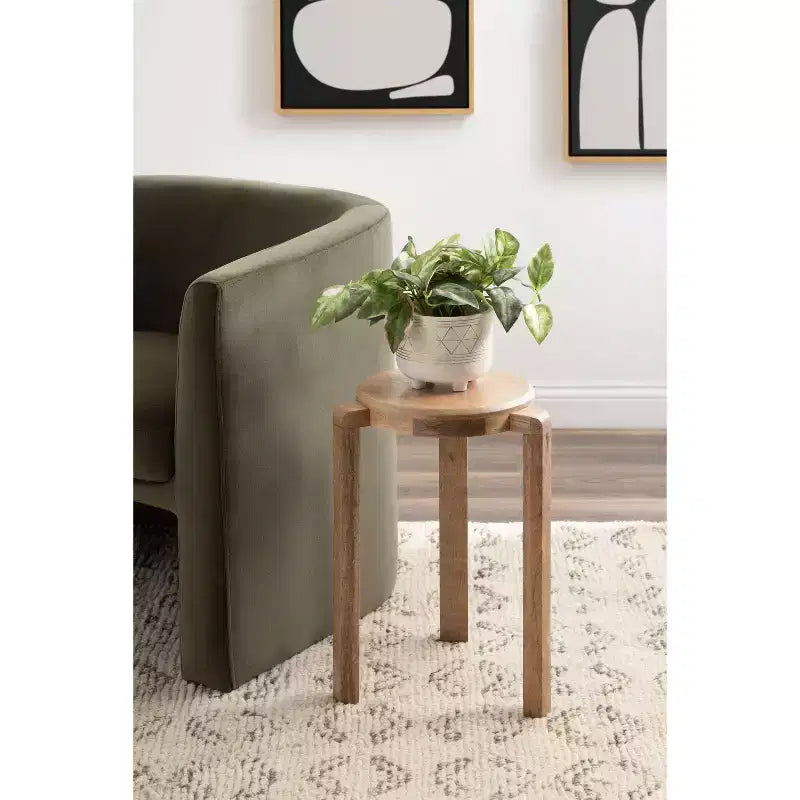 Mesa auxiliar Stuart de madera, 14x14x20, Natural