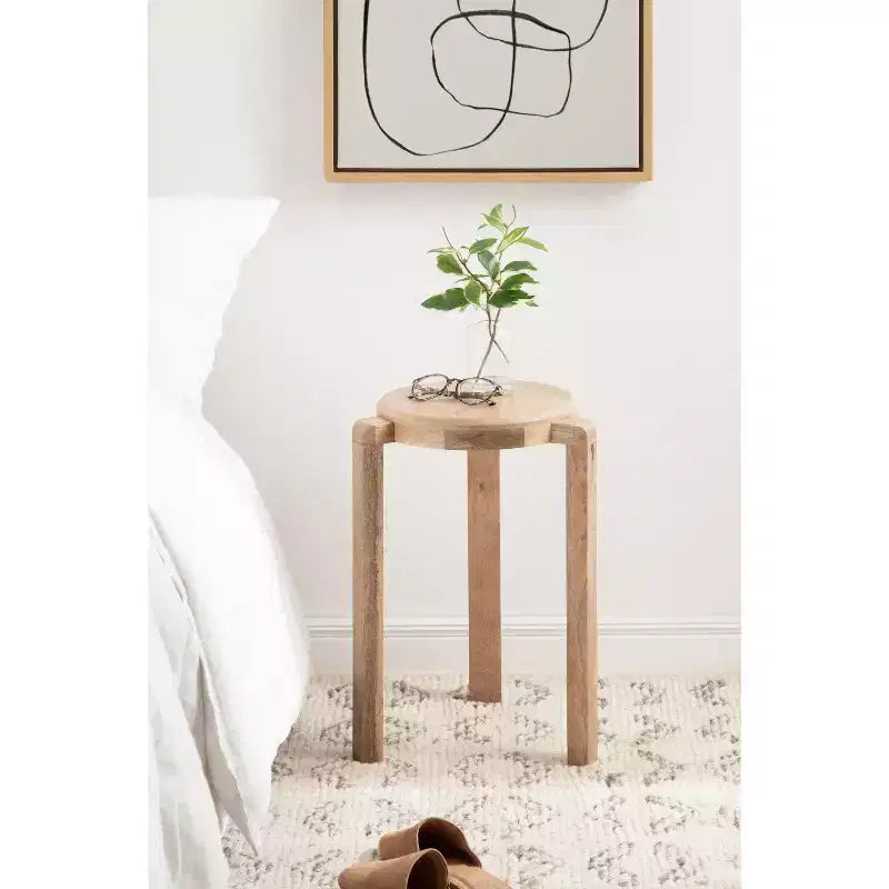 Mesa auxiliar Stuart de madera, 14x14x20, Natural